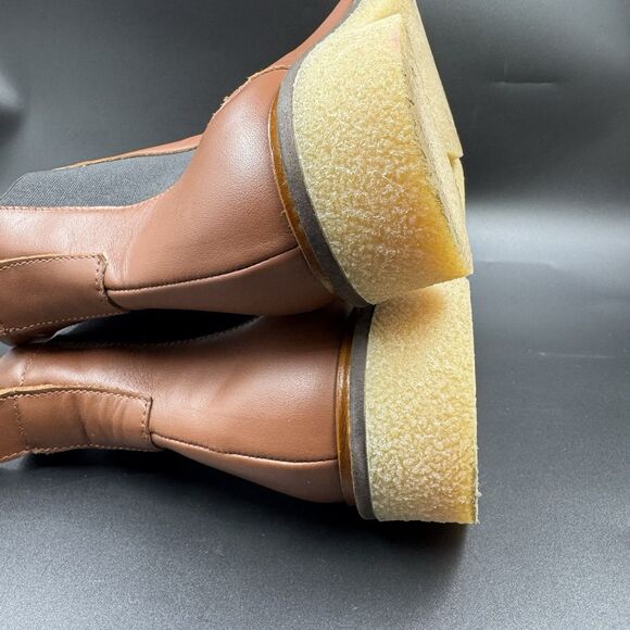 Everlane The Italian Leather Chelsea Boot Tobacco Brown 6.5 Women's Gum Outsole - Picture 15 of 16